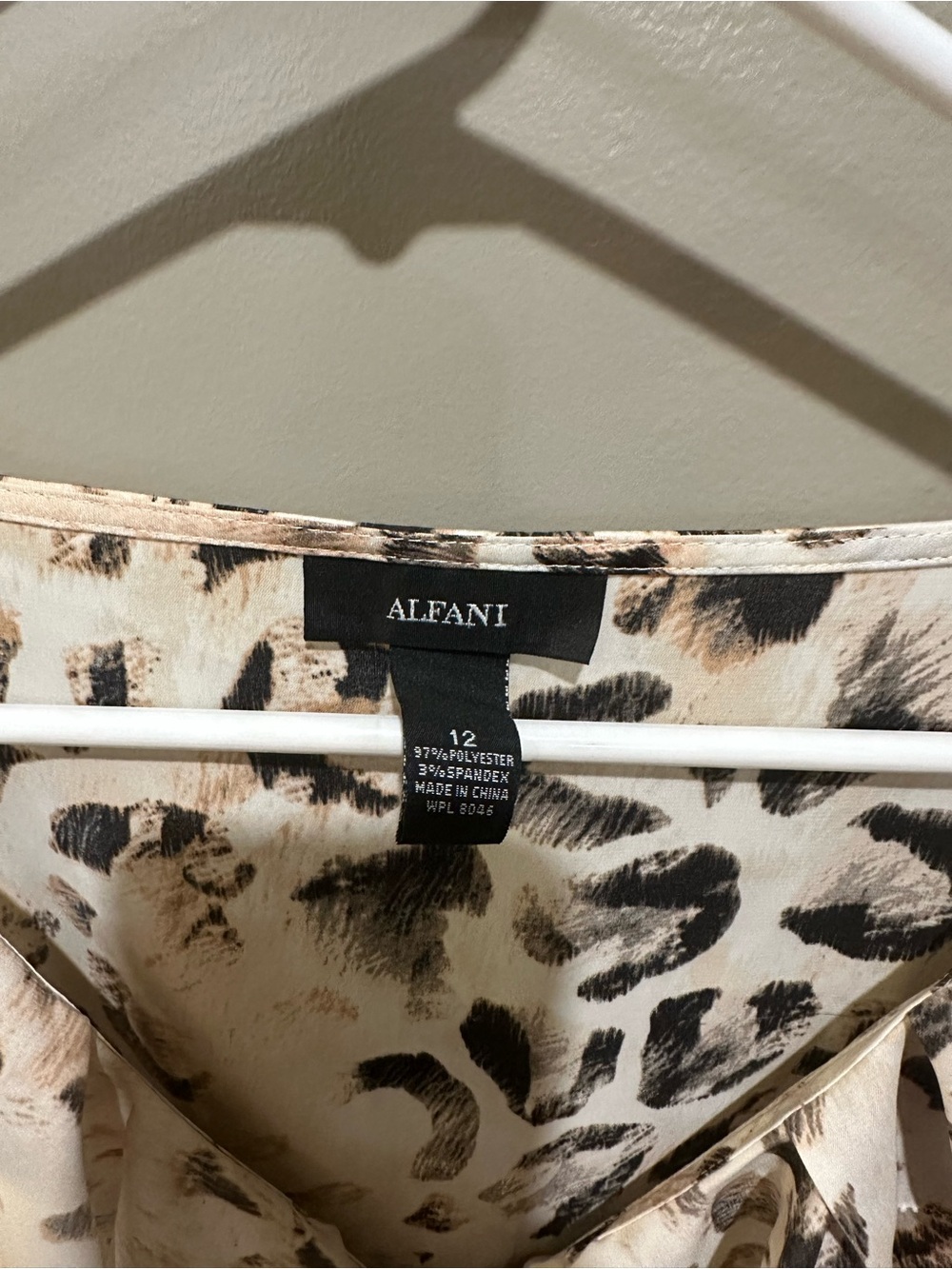 Alfani Leopard Print Ruffle Sleeveless Top - Cream & Black - Picture 3 of 4